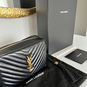 Ysl lou medium monogram calf crossbody bag